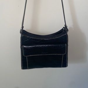 Black purse with five departments